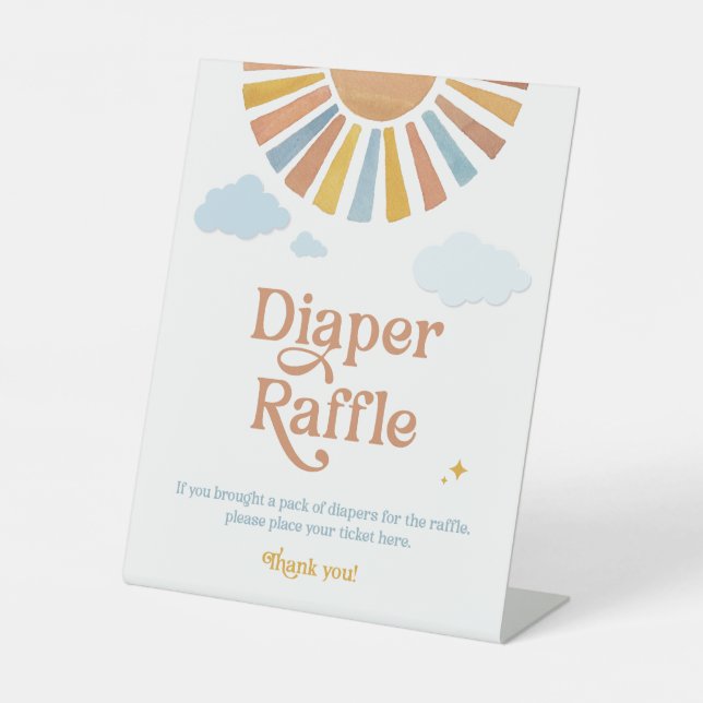Signe De Table Voici le fils - 8x10 Diaper Raffle Sign (Recto)