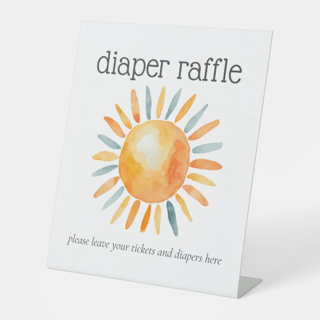 Signe De Table Voici le Fils Bébé Garçon Douche Raffle (Recto)
