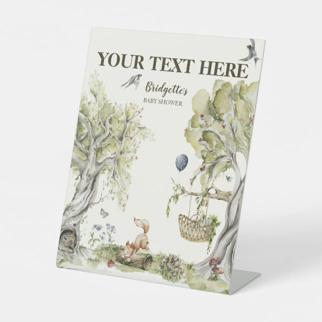 Signe De Table Votre Baby shower d'attente rapide du texte (Recto)