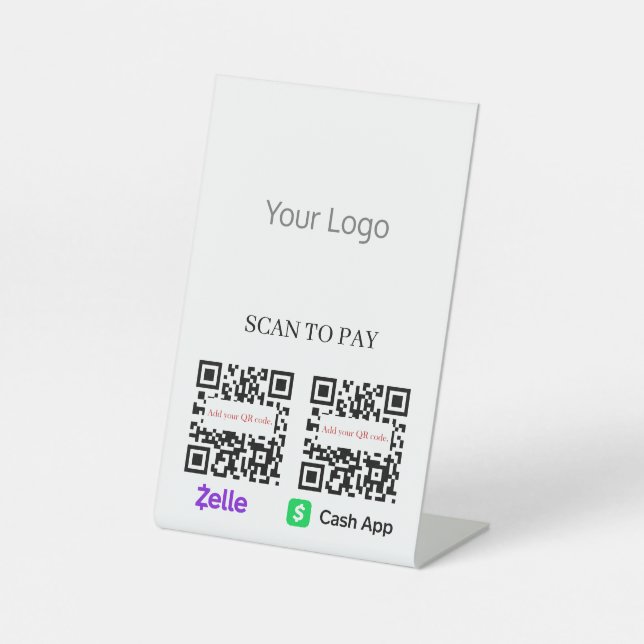 Signe De Table Votre code QR de logo Paiement Piedestal Signaléti (Recto)