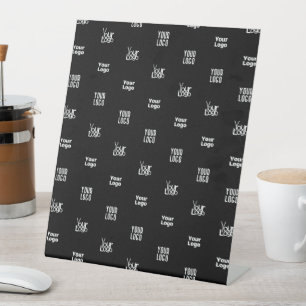 Signe De Table Votre logo 3 modèles de logo éditable noir