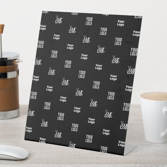 Signe De Table Votre logo | 3 modèles de logo éditable noir (In SItu)
