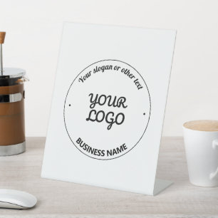 Signe De Table Votre logo avec Slogan et nom commercial modifiabl