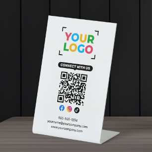 Signe De Table Votre logo ici Minimaliste Connectez-vous avec nou