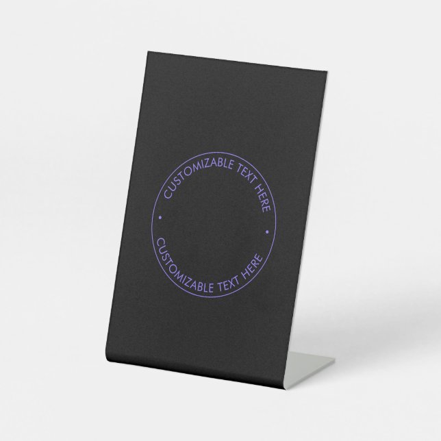 Signe De Table Votre logo & moderne bleu & violet Ombre dégradant (Recto)