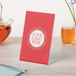 Signe De Table Votre logo ou autre image Noël rouge et blanc