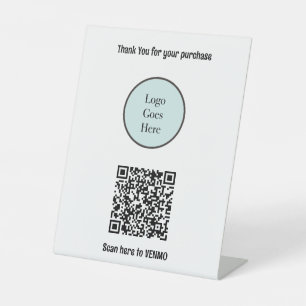 Signe De Table Votre Logo Paiement QR Code Petite Entreprise Merc