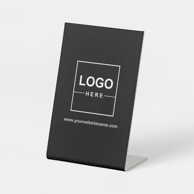 Signe De Table Votre logo professionnel noir (Recto)