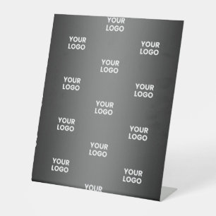 Signe De Table Votre logo simple répétitif Dégradé noir et gris