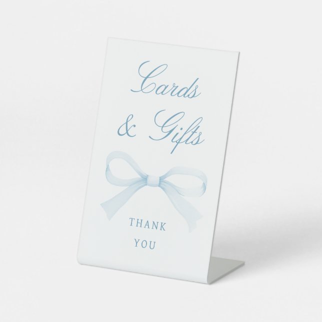 Signe De Table Watercolor Blue Bow Cards & Gifts (Recto)