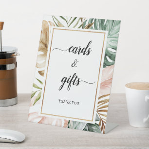 Signe De Table Watercolor Feuille Tropical Cartes et Cadeaux Mari