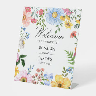 Signe De Table watercolor floral Wedding Sign