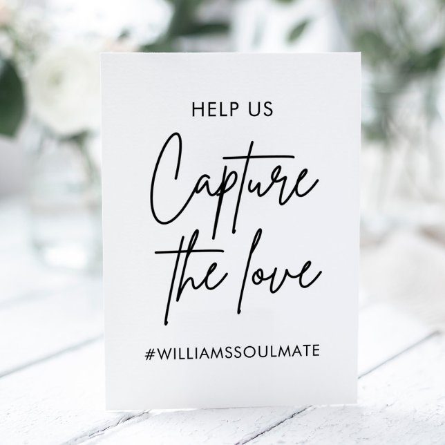 Signe De Table Wedding Capture The Love Hashtag (Créateur téléchargé)