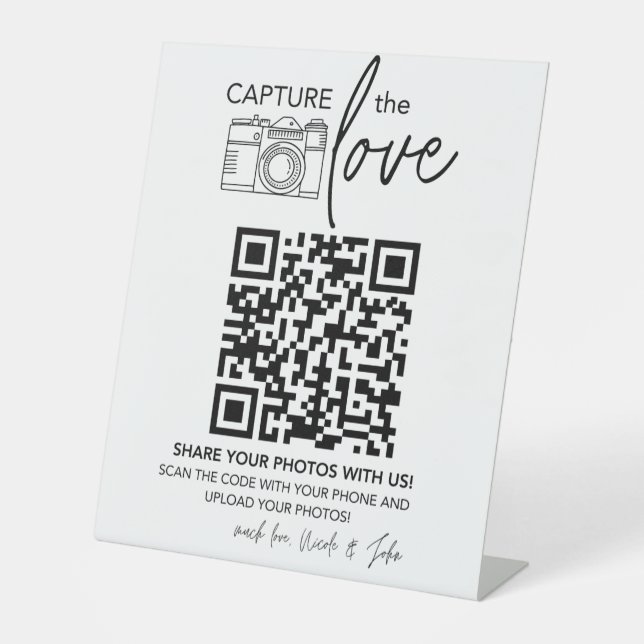 Signe De Table Wedding QR Code Sign | Minimalist Wedding Sign (Recto)