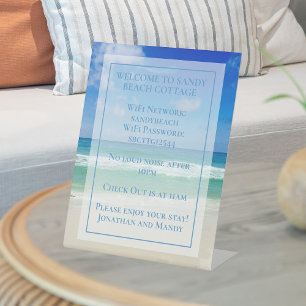 Signe De Table Welcome Beach House Belle photo Océan Personnalisé