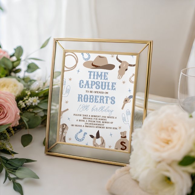 Signe De Table Western 1st Birthday Time Capsule Sign (Créateur téléchargé)