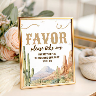 Signe De Table Western Baby Shower Favors Sign