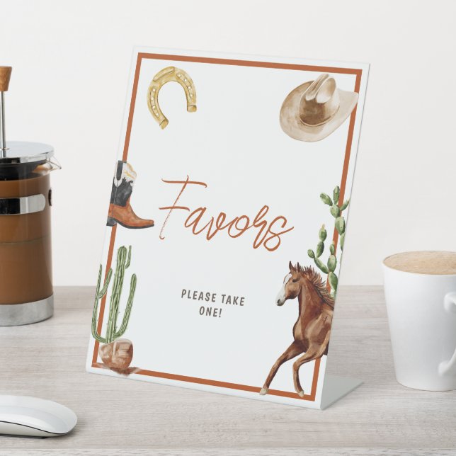 Signe De Table Western Rodeo Boy Shower Faveurs (In SItu)