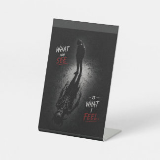 Signe De Table What You See vs What I Feel: Smiling Outside, Figh