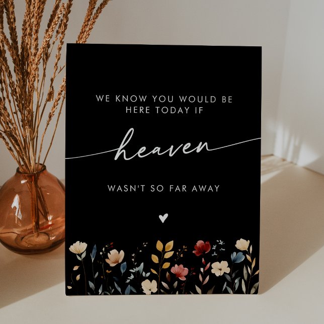 Signe De Table Whimsical Boho Wildflower Heaven Wedding Memorial (Créateur téléchargé)