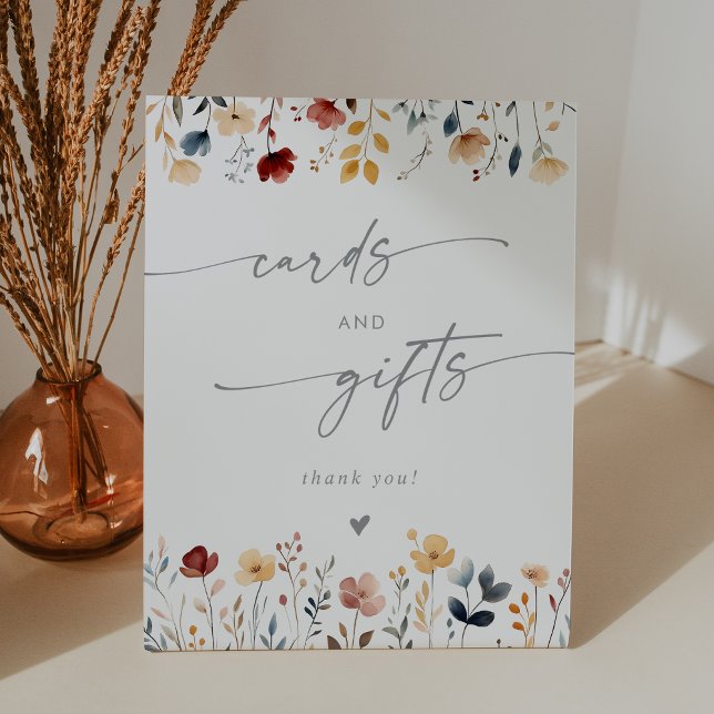 Signe De Table Whimsical Boho Wildflower Wedding Cards and Gifts (Créateur téléchargé)