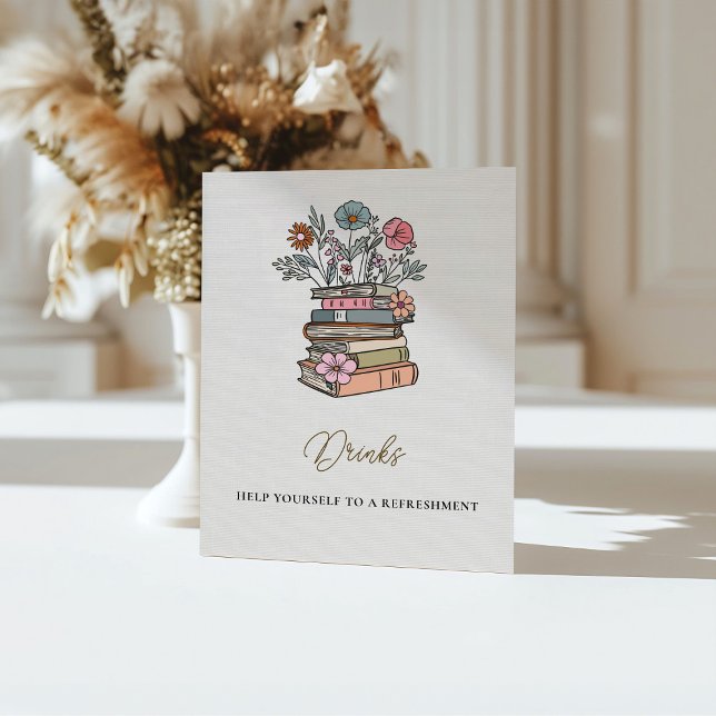Signe De Table Whimsical Book Theme Baby Shower Drinks Table (Créateur téléchargé)