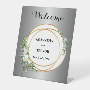 Signe De Table Whispers of Nature : Argent, Or et Floral ornés