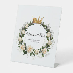 Signe De Table White Roses Wreath Bouquet Bar Brive