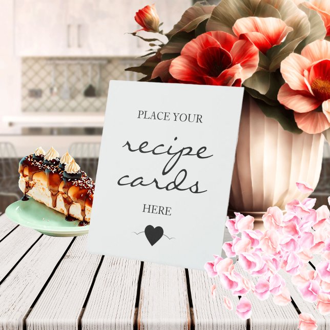 Signe De Table White Signature Script Recipe cards (Créateur téléchargé)