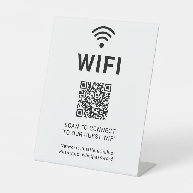 Signe De Table Wifi Info Sign Connect Online Minimal Modern (Recto)
