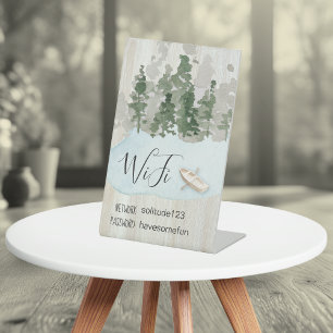 Signe De Table WiFi Internet Mot de passe Vacation Lake House Ped