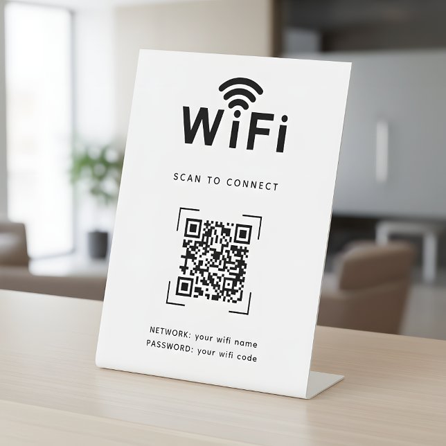 Signe De Table WiFi Login Table Top Sign For Reception Area (Créateur téléchargé)