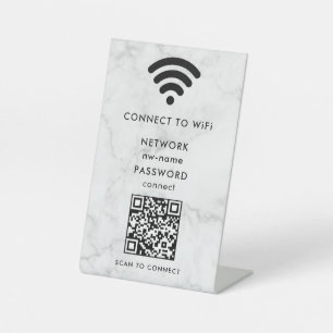 Signe De Table WiFi Network Scan QR Code pour connecter Internet