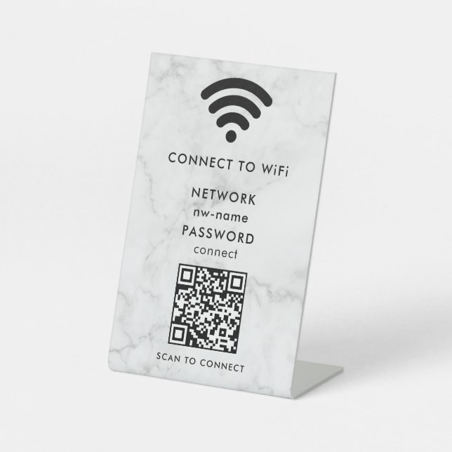 Signe De Table WiFi Network Scan QR Code pour connecter Internet (Recto)