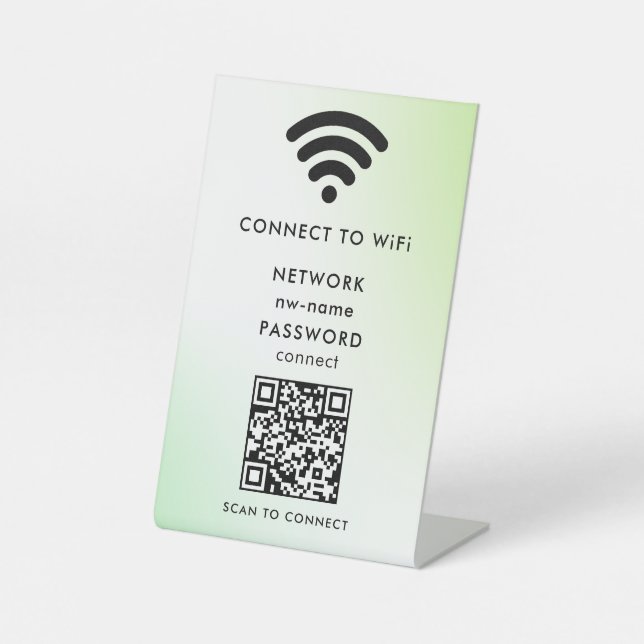 Signe De Table WiFi Network Scan QR Code pour connecter Internet (Recto)