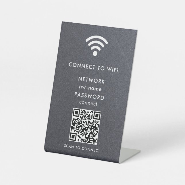 Signe De Table WiFi Network Scan QR Code pour connecter Internet (Recto)