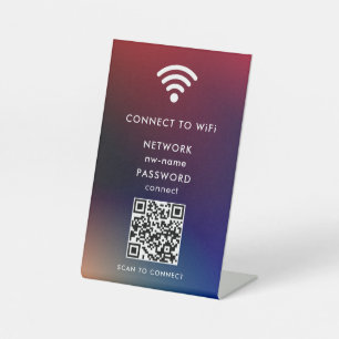 Signe De Table WiFi Network Scan QR Code pour connecter Internet