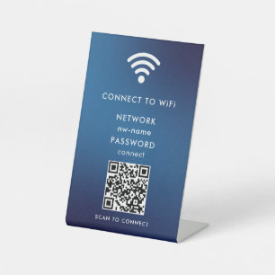 Signe De Table WiFi Network Scan QR Code pour connecter Internet