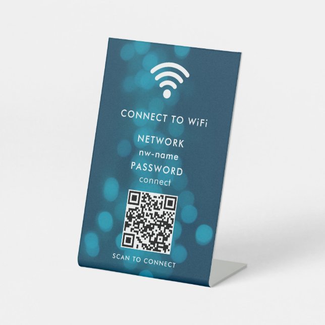 Signe De Table WiFi Network Scan QR Code pour connecter Internet (Recto)