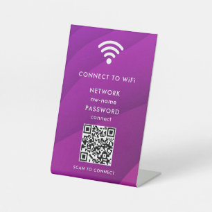Signe De Table WiFi Network Scan QR Code pour connecter Internet