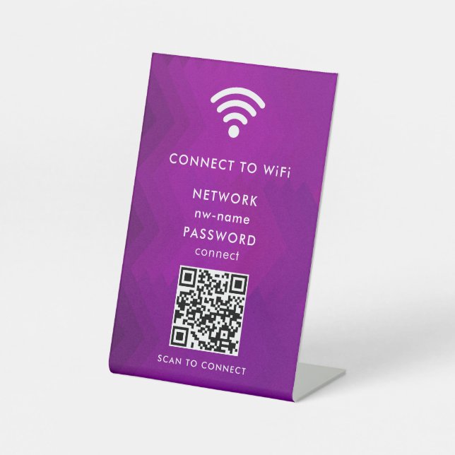 Signe De Table WiFi Network Scan QR Code pour connecter Internet (Recto)