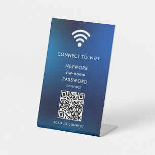 Signe De Table WiFi Network Scan QR Code pour connecter Internet