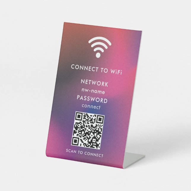 Signe De Table WiFi Network Scan QR Code pour connecter Internet (Recto)
