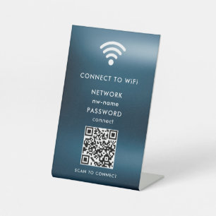 Signe De Table WiFi Network Scan QR Code pour connecter Internet