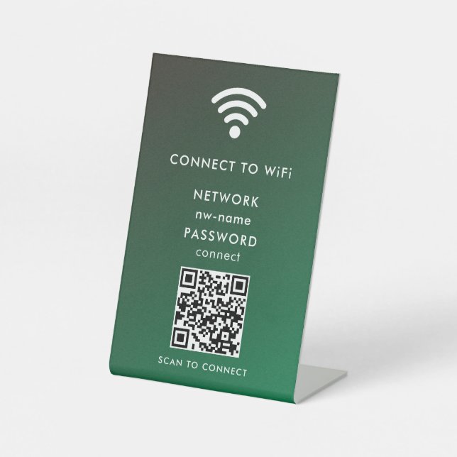 Signe De Table WiFi Network Scan QR Code pour connecter Internet (Recto)