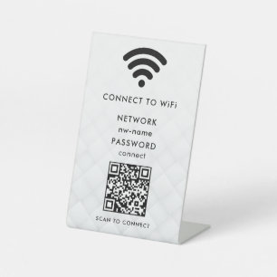 Signe De Table WiFi Network Scan QR Code pour connecter Internet