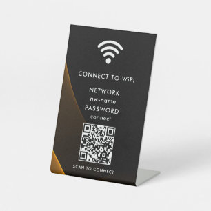 Signe De Table WiFi Network Scan QR Code pour connecter Internet