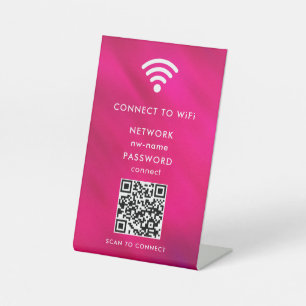 Signe De Table WiFi Network Scan QR Code pour connecter Internet
