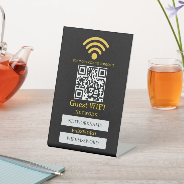 Signe De Table Wifi Password and Network Personalized  (In SItu)