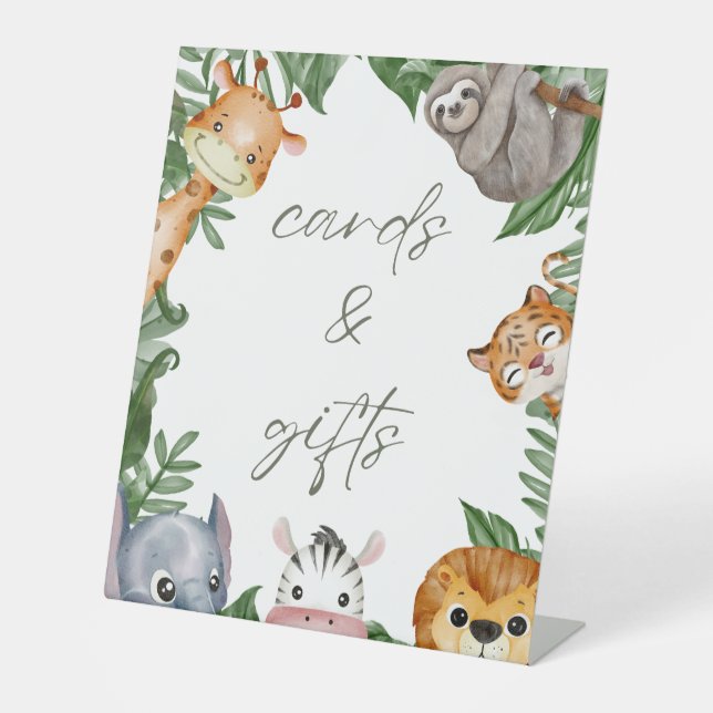 Signe De Table Wild One Safari Animaux Baby showers Cartes & Cade (Recto)